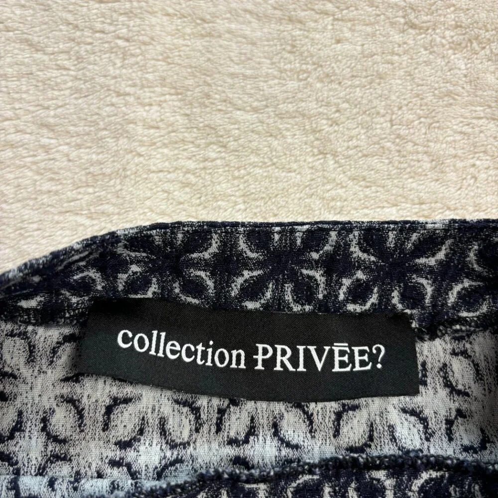 Collection Privee? Womens Blouse Size Small Linen‎ Blend Blue Lagenlook Italy